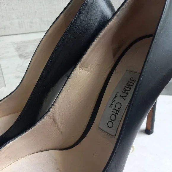 Jimmy Choo Romy Black Kid Leather 100m - Picture 10 of 16